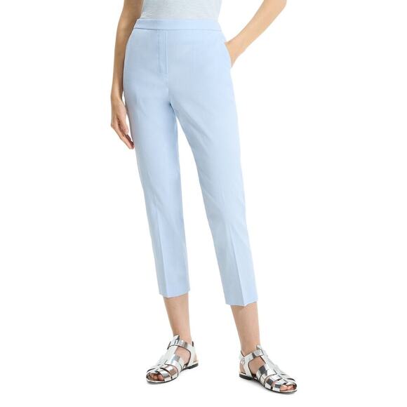 Theory Treeca Pull On Pants Women’s Size 10 Skylight Good Crunch Blue Linen NWT - Picture 3 of 9
